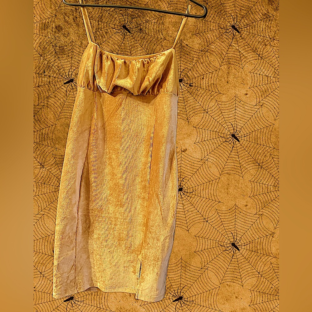 Newer velvet light brown mini dress